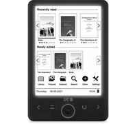 SPC Dickens Light 2 - Livre électronique avec écran rétro-éclairé et lumière à 6 Niveaux d'intensité, Touches frontales, Position Verticale et Horizontale, Un Mois d'autonomie, Fin et léger, Noir