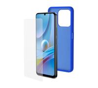 SPC Discovery 3 / 3SE Protection Pack - Coque en Silicone Bleu avec intérieur en Microfibre + Verre trempé pour SPC Discovery 3 et Discovery 3 SE (6,8”) | Extra-résistant et Semi-Flexible