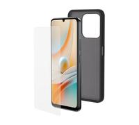 SPC Discovery 3 / 3SE Protection Pack - Coque en Silicone Noire avec intérieur en Microfibre + Verre trempé pour SPC Discovery 3 et Discovery 3 SE (6,8”) | Extra-résistant et Semi-Flexible