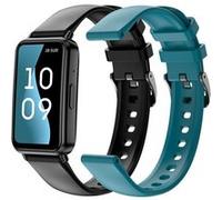 SPC Bracelet connecté Duo Fit – écran AMOLED 1,47'', appels Bluetooth, +100 sports, noir/turquoise