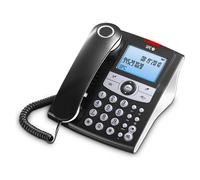 SPC Elegance ID - Téléphone Fixe de Bureau avec écran éclairé, 2 mémoires directes, répertoire téléphonique, identifiant de l'appelant, Mains Libres et Signal Lumineux d'appel manqué - Noir