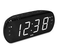 SPC Frodi View - Radio-réveil à écran LED 1,8” et Chiffres XXL | Double Alarme et Fonction Snooze 9 Min| Luminosité réglable et Extinction Totale | Radio FM | Alimentation Secteur