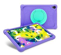 SPC Gravity 10,1” Kids Case - Étui pour Enfants en Silicone pour SPC Gravity 10,1” avec Anneau pivotant pour Support, Coins renforcés, Ultra-résistant et très Facile à Nettoyer - Violet et Turquoise