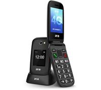 SPC Harmony 2 - Téléphone Portable pour Personnes âgées | Touches XL, 4G et Double écran Anti-Rayures (2,8”+1,77”) | Bouton SOS et Profil Ice | Vol. 104dB et Compatible avec Les Aides auditives, Noir