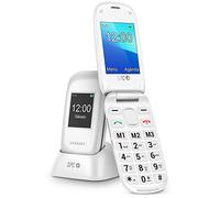 SPC Harmony - Téléphone Portable Senior à clapet avec Grandes Touches, Compatible avec Les appareils auditifs, Double écran, Bouton SOS, 3 mémoires directes, Base de Chargement - Couleur Blanc