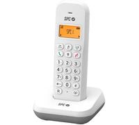 Keops - téléphone fixe sans fil avec écran lumineux, identification de l'appelant, 50 contacts, mode éco, compatibilité gap - blanc