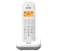 SPC KEOPS - Téléphone sans Fil avec écran et répertoire, Blanc | Identification d'appel, compatibilité GAP, fonction économie d’énergie ECO, très léger et compact