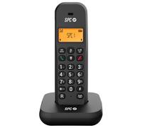 SPC KEOPS - Téléphone sans Fil avec écran et répertoire, Noir | Identification d'appel, compatibilité GAP, fonction économie d’énergie ECO, très léger et compact