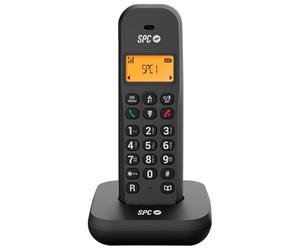 SPC Keops - Téléphone sans Fil | Écran Lumineux Rétroéclairé 35x30mm, Répertoire 50 Contacts, Mode ÉCO, Compatibilité Gap | Noir