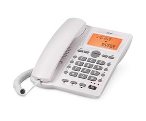SPC Office ID 2 - Téléphone Fixe, écran, mémoires directes, Blanc | Bureau ou mural, 2 niveaux de sonnerie, identification d'appel, indicateur lumineux d’appel et fonction mains libres