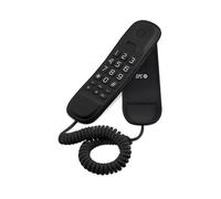 SPC ORIGINAL LITE - Téléphone fixe de bureau ou mural, compact, 2 mémoires directes, 3 niveaux de volume, signal lumineux, Noir