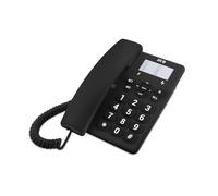 SPC Original - Téléphone Filaire de Bureau ou Mural, avec de Grandes Touches et Facile à Utiliser, 3 mémoires directes, Volume de Sonnerie Extra élevé, Fonction de Recomposition, Couleur Noir