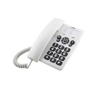 SPC Original - Téléphone filaire de bureau ou mural, avec de grandes touches et facile à utiliser, 3 mémoires directes, volume de sonnerie extra élevé, fonction de recomposition - Blanc