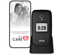 SPC Polaris - Téléphone 4G pour Seniors avec Grandes Touches et Bouton SOS | Compatible avec app pour Gestion à Distance SPC Care (iOS & Android), localisation GPS et alertes de sécurité | Noir