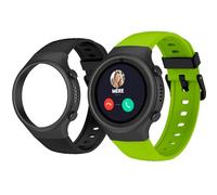 SPC Smartee 4G Junior - Montre connectée pour Enfants avec GPS, appels vidéo et Bouton SOS | Écran 1,2 po, Double Bracelet Vert et Noir et Mode Tracker| Mode École | Gestion Depuis l'app Smart Clan