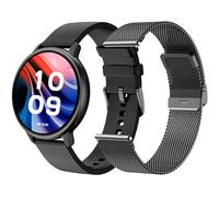 SPC Smartee Duo Classic - Smartwatch Montre Intelligente Noire avec Bracelet métallique Interchangeable, écran AMOLED 1,43”, appels Bluetooth, 8 Jours de Batterie, 100 Sports, IP68