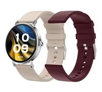 SPC Smartee Duo Velvet - Montre connectée AMOLED écran 1,32” | Appels Bluetooth | 2 Bracelets Beige et Rouge | 100 Sports | Batterie 7J, Charge sans Fil | Application de contrôle Android/iOS