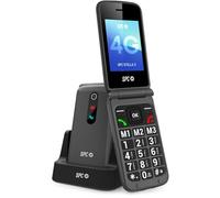 SPC Téléphone portable à clapet Stella 3 – 4G, grandes touches, SOS, base de recharge – Noir