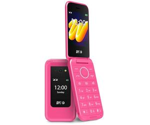 SPC Wild - Téléphone à clapet Basique, déconnexion/1er Mobile, Rose | Double écran, sans internet ni réseaux sociaux, SOS, longue autonomie, couverture 4G et appareil photo