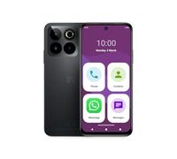 SPC ZEUS 2 Elite - Smartphone pour Seniors écran 6,7” et 128Go mémoire | Triple cam 50MP, NFC et Fast Charge | Mode Facile, icônes XL et Compatible avec app Gestion et localisation à Distance - Noir
