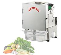Spdazzleburst Coupe-légumes commercial, coupe-légumes électrique, 400 lb/h avec bande transporteuse, épaisseur réglable de 1 à 35 mm, pour poivrons, oignons verts hachés, coriandre, poireaux A