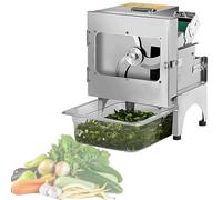 Spdazzleburst Coupe-légumes commercial, coupe-légumes électrique, 400 lb/h avec bande transporteuse, épaisseur réglable de 1 à 35 mm, pour poivrons, oignons verts hachés, coriandre, poireaux B