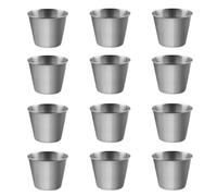 SPDYCESS 12 Pièces Verres à Shot en Aciers Inoxydable, 45ml Tasses Gobelet en Aciers Inoxydable, Empilables et Portables Verre Shooter Pot a Sauce pour Voyage Camping Bars Party