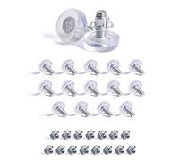 SPDYCESS 16 pcs M8 Transparent Pied Réglables à Base Ronde, Pied Vérin de Nivellement, Pied Meublede Mise à Niveau avec Écrou à Griffes, Pied Caoutchouc pour Table, Chaise, Armoire