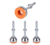 SPDYCESS 4 Pièces Pieds Réglables pour Meubles, M10×80mm×Ø40mm Filetage Très Résistant Acier Carbone Pied de Nivellement Ajusteur Niveleur Protecteur de Sol Reduire le Bruit pour Machine Table Meubles