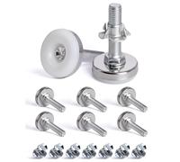 SPDYCESS 8pcs M10 X 35MM Pied Réglable à Base Ronde, Pieds de Nivellement, Pied Vérin Meuble à Visser, Vis de Réglage pour Pied Mise à Niveau, avec 8 Écrou à Griffes, pour Pieds de Lit Bureau Armoire