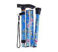 SPDYCESS Bâtons de Marche Pliable Aluminium, Fleurs à Motifs Canne de Randonnée Réglable, Léger Voyage Baton Poignée Ergonomique Antidérapante pour Femmes Hommes