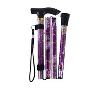 SPDYCESS Bâtons de Marche Pliable Aluminium, Fleurs à Motifs Canne de Randonnée Réglable, Léger Voyage Baton Poignée Ergonomique Antidérapante pour Femmes Hommes