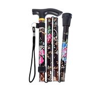 SPDYCESS Bâtons de Marche Pliable Aluminium, Fleurs à Motifs Canne de Randonnée Réglable, Léger Voyage Baton Poignée Ergonomique Antidérapante pour Femmes Hommes