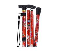 SPDYCESS Bâtons de Marche Pliable Aluminium, Fleurs à Motifs Canne de Randonnée Réglable, Léger Voyage Baton Poignée Ergonomique Antidérapante pour Femmes Hommes