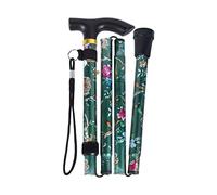 SPDYCESS Bâtons de Marche Pliable Aluminium, Fleurs à Motifs Canne de Randonnée Réglable, Léger Voyage Baton Poignée Ergonomique Antidérapante pour Femmes Hommes