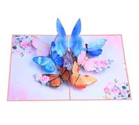 SPDYCESS Carte D'Anniversaire, Pop Up 3D Carte Fleur avec Papillon, Carte Fête des Mères Carte Anniversaire de Mariage Carte de Vœux pour Femme Fille Épouse Mère Sœur Petite Amie