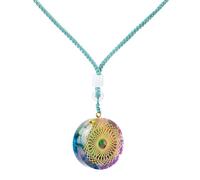SPDYCESS Rond Collier de Cristal Naturelle Bijoux Résine Orgonite Chakra Pendentif Pierre de Guérison Reiki pour Hommes Femmes Cadeaux