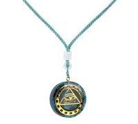 SPDYCESS Rond Collier de Cristal Naturelle Bijoux Résine Orgonite Chakra Pendentif Pierre de Guérison Reiki pour Hommes Femmes Cadeaux