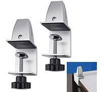 SPEACOUR 2 PCS Pinces Verre Réglable en Alliage d'Aluminium Pince de Table en Plexiglas Support de Cloison Clip de Séparation d'Écran pour 32-40mm Cloison de Confidentialité Bureau Laboratoire(Argent)