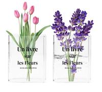 SPEACOUR 2 PCS Vase Livre Acrylique Transparent, Vase en Forme de Livre Fleur de Livre Transparente Vases Tulipes Vases Decoratifs pour Table, Salon, Bureau, Salle de Bain, Chambre à Coucher