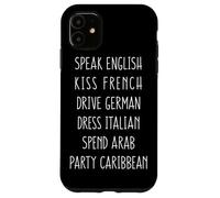 Speak English Kiss French Spring Break Funny Party Gift Coque pour iPhone 11
