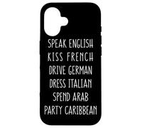 Speak English Kiss French Spring Break Funny Party Gift Coque pour iPhone 16