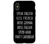 Speak English Kiss French Spring Break Funny Party Gift Coque pour iPhone X/XS