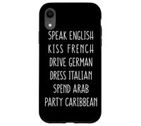 Speak English Kiss French Spring Break Funny Party Gift Coque pour iPhone XR