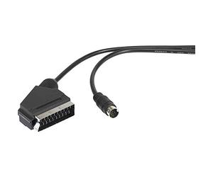 SpeaKa Câble de raccordement professionnel DIN/péritel AV - 1 fiche mini DIN - 1 fiche péritel - 1,50 m - Noir