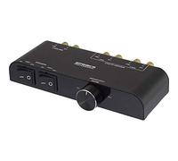 SpeaKa Professional 2 Ports Commutateur pour Haut-Parleur régulateur de Volume intégré Noir