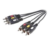 Câble de raccordement SpeaKa Professional SP-7869864 [3x Cinch-RCA mâle - 3x Cinch-RCA mâle] 2.00 m noir