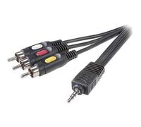 Câble de raccordement SpeaKa Professional SP-7869876 [1x Jack mâle 3.5 mm - 3x Cinch-RCA mâle] 2.00 m noir