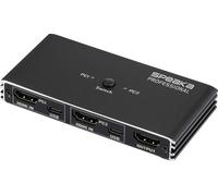 SpeaKa Professional HDMI 2.0 Slim KVM 2X1 USB2.0 +IR, Black Switch HDMI HDMI 3840 x 2160 Pixel