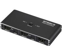 SpeaKa Professional HDMI 2.0 Slim KVM 2X1 USB2.0 +IR, Black Switch HDMI HDMI 3840 x 2160 Pixel